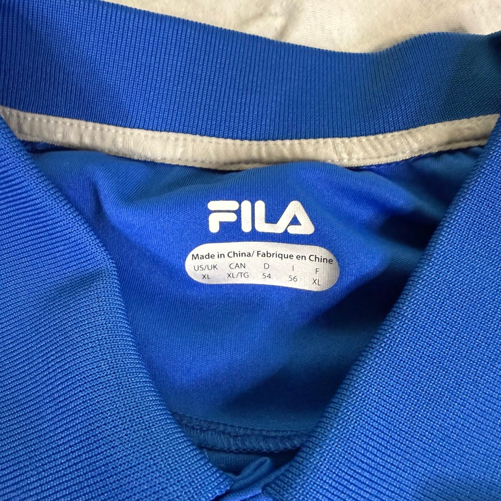 Fila Mens Golf Polo Shirt Blue Short Sleeve Performance Breathable‎ XL - Picture 5 of 5